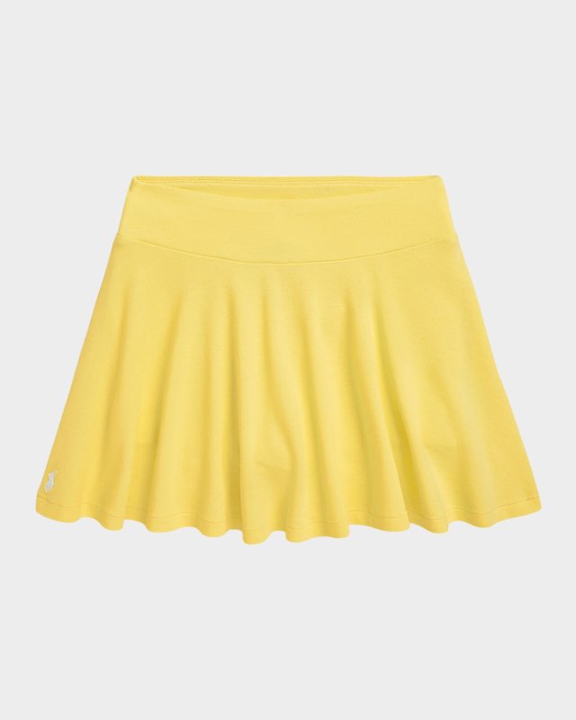 Girl's Pony Embroidered Mesh Skort, Size S-